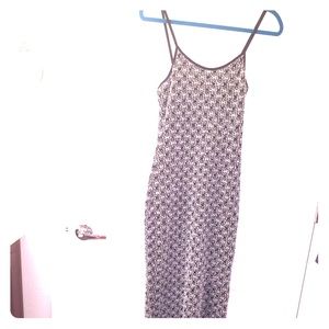 LONG STRETCHY BLACK/WHITE EVENING DRESS